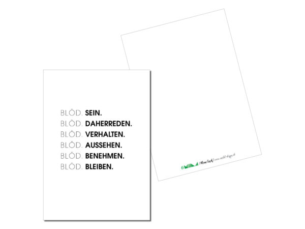 Postkarte // Blöd