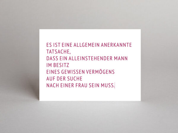 Postkarte // Stolz und Vorurteil – Bild 2